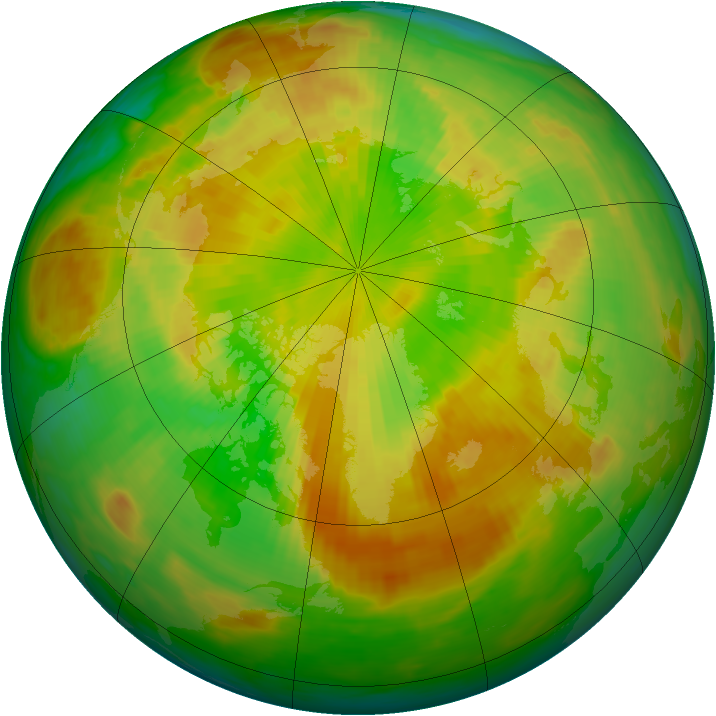 Arctic ozone map for 24 May 1986